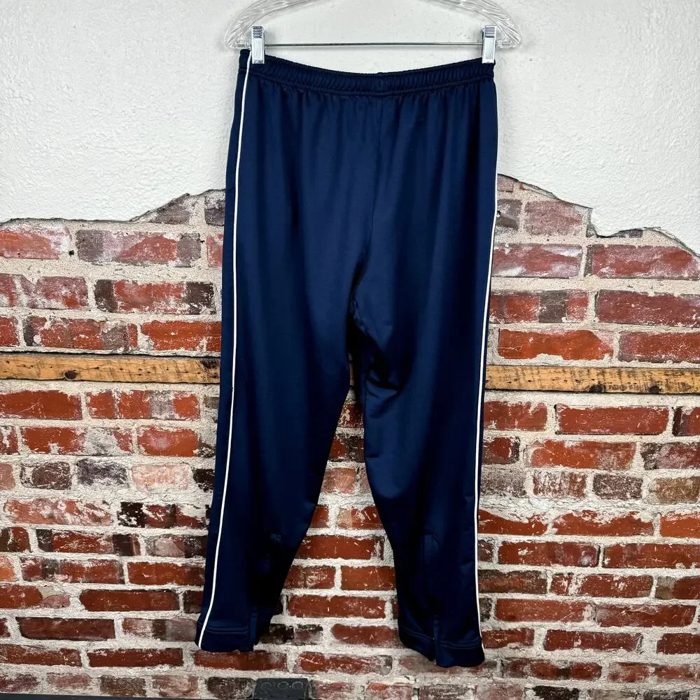 Vintage Nike Pants Size Large Blue Elastic Waist High Rise Zip Hem Athletic Y2K